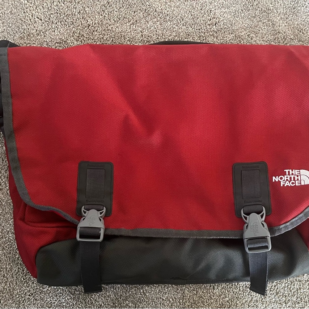 The North Face Red and Gray Messenger Bag